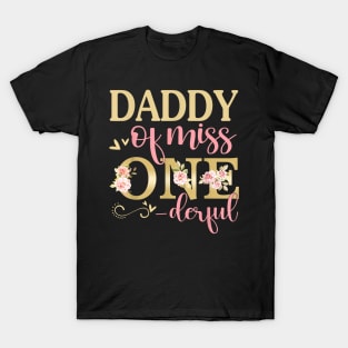 Daddy Of Little Miss Onederful Birthday 1St Family Matching T-Shirt